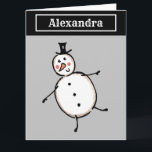 Carte Noël de Snowman personnalisé<br><div class="desc">Cette carte de Noël personnalisée présente le personnage Snowman de l'équipage de Noël.</div>