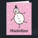 Carte Noël de Snowman personnalisé<br><div class="desc">Cette carte de Noël personnalisée présente le personnage Snowman de l'équipage de Noël.</div>