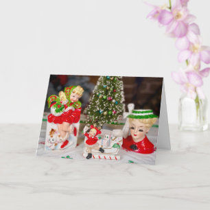 Carte Noël des années 50 à la mode rétro Nouvel An