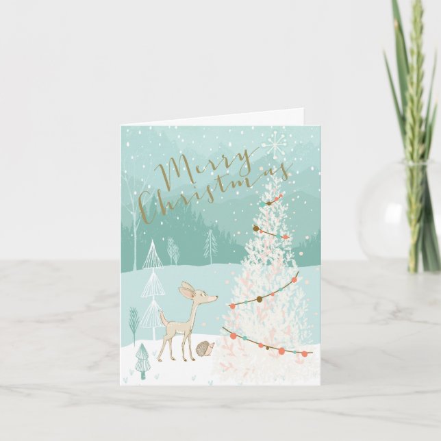 Carte Noël des bois illustré (Devant)
