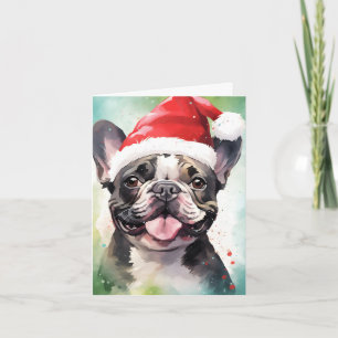 Carte Noël des Bulldog français