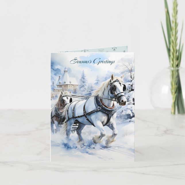 Carte Noël des Chevaux de Neige (Devant)