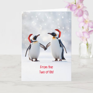 Carte Noël des deux d'entre nous mignons Penguin