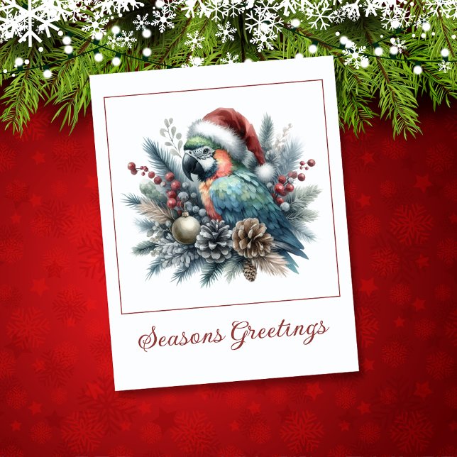 Carte Noël des Joyeuses Fêtes de perroquets tropicaux (Créateur téléchargé)