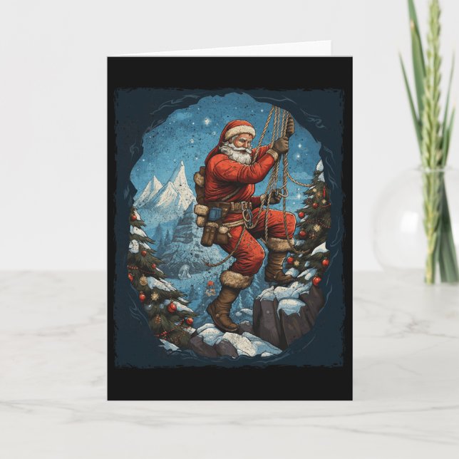 Carte Noël d'escalade de roche  (Devant)