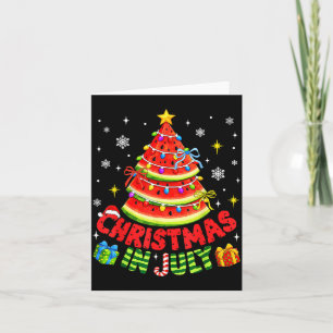 Carte Noël d'été Pastèque Arbre de Noël d'été Hommes Fem