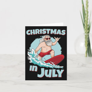 Carte Noël Drôle En Juillet Été Père Noël Surfing Surfb
