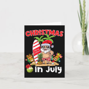 Carte Noël Drôle En Juillet Père Noël Surf Été Tiki