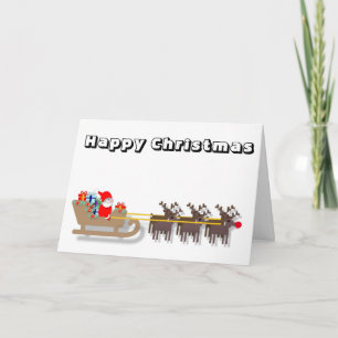 Carte Noël drôle Père Noël et Sleigh