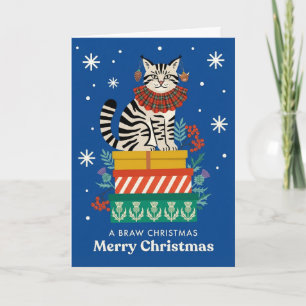 Carte Noël du Chat Sauvage Écossais