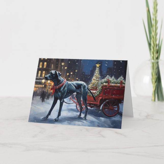 Carte Noël du Grand Danois (Devant)