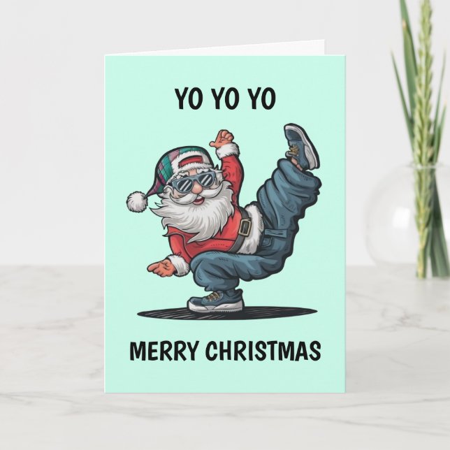 Carte Noël du Père Noël Hip hop (Devant)