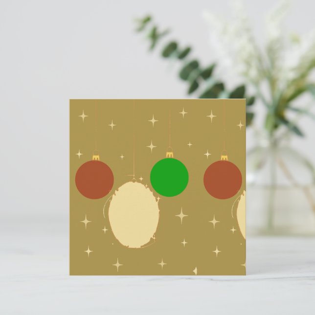 Carte Noël Élégante Or et Dorure Pliée (Debout devant)