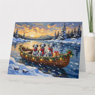 Carte Noël en bateau dalmate