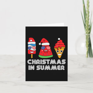 Carte Noël en été Fête du Père Noël Plage été