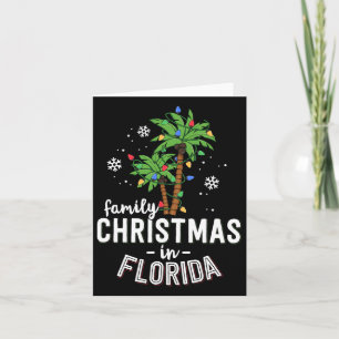 Carte Noël en famille en Floride Palmiers Xmas Beach