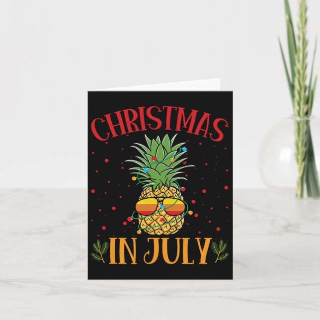 Carte Noël En Juillet Ananas Vacances D'Été (Devant)