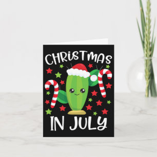 Carte Noël En Juillet Désert Cactus Cute Père Noël Succu