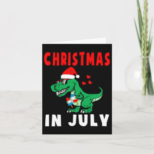 Carte Noël En Juillet Dinosaur Ice Pops Xmas Santa Hat