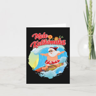 Carte Noël En Juillet Hawaiian Père Noël Surfing Mele Ka