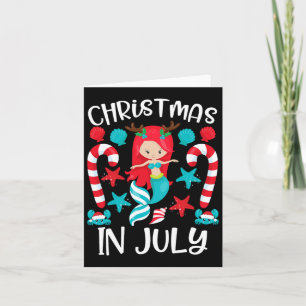 Carte Noël En Juillet Mignonne Sirène Été