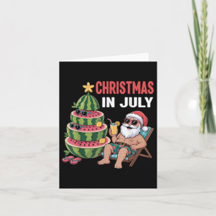 Carte Noël En Juillet Père Noël Beach Watermelon Kids To