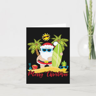 Carte Noël En Juillet Père Noël Summer Surfing Beach Sur