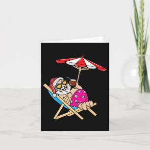 Carte Noël en juillet Plage Été Père Noël