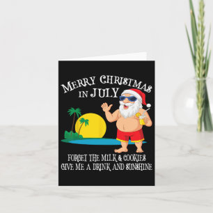 Carte Noël En Juillet Pool Party Père Noël Hommes Femmes