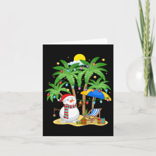 Carte Noël En Juillet Snowman Beach Été Surf Vac