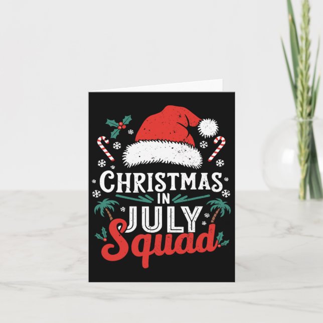 Carte Noël En Juillet Squad Chemise Famille Vacances Sum (Devant)