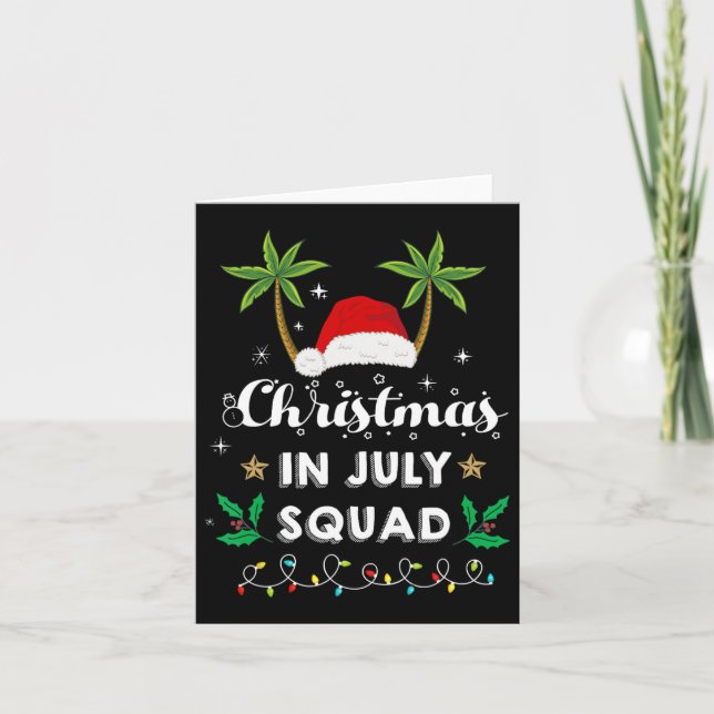 Carte Noël En Juillet Squad Drôle Été Noël Père Noël Ha (Devant)