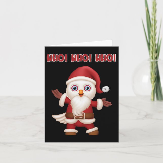 Carte Noël festif de père Noël Owl (Devant)
