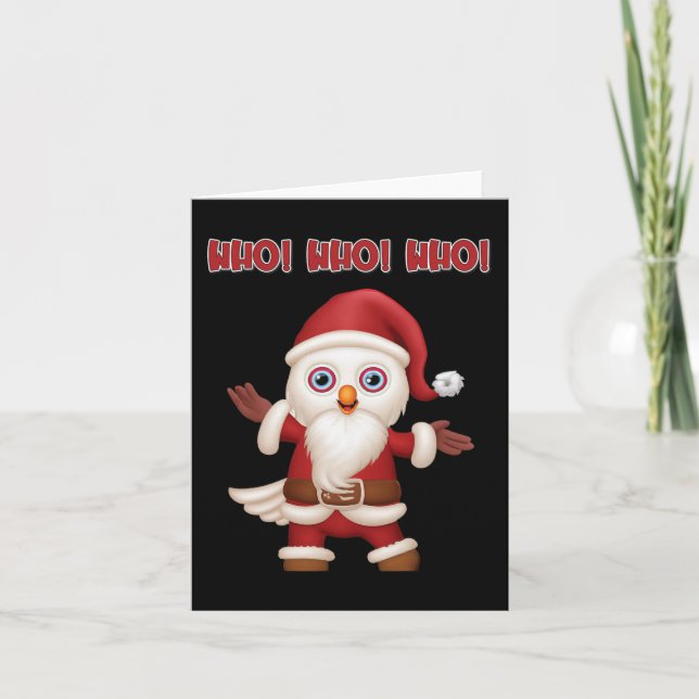 Carte Noël festif de père Noël Owl (Devant)