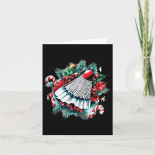 Carte Noël Festif Pour Les Amateurs De Badminton, Noël
