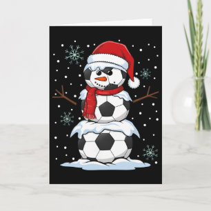 Carte Noël Football Byll Drôle Bonhomme de Neige Xmas Py