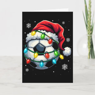 Carte Noël Football Ll Chapeau De Père Noël Lumières De