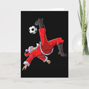 Carte Noël Football Santa Drôle Coup de Vélo