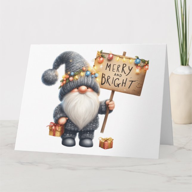 Carte Noël Gnome mignonne (Devant)