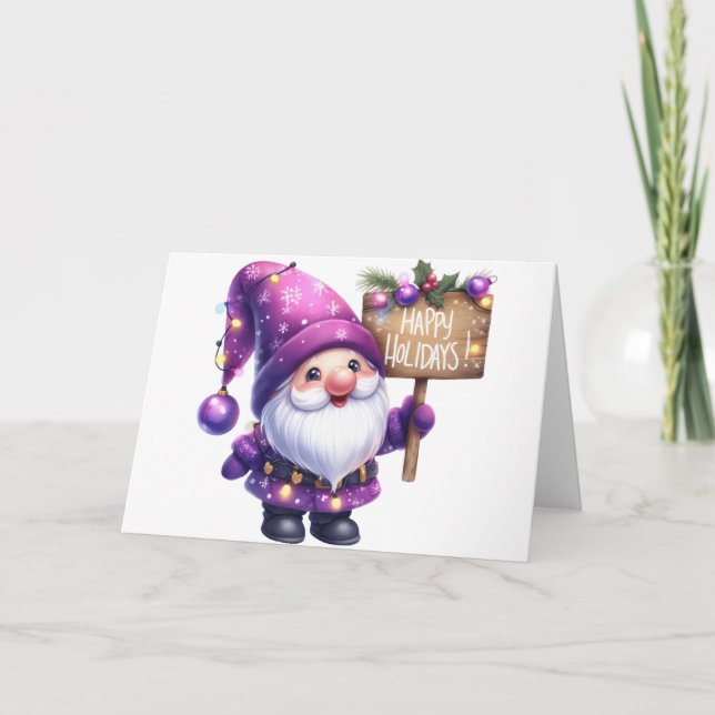 Carte Noël Gnome mignonne (Devant)
