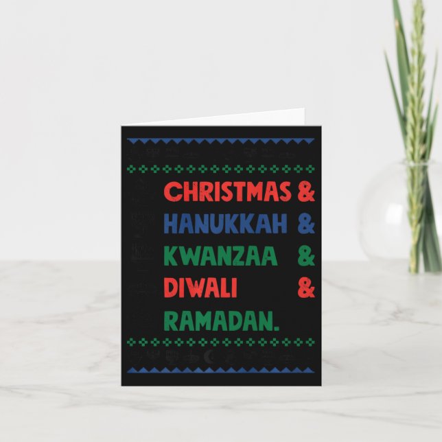 Carte Noël Hanoukka Kwanzaa Diwali Ramadan Funny Ug (Devant)