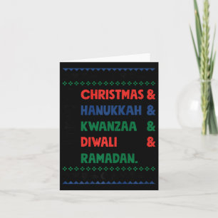 Carte Noël Hanoukka Kwanzaa Diwali Ramadan Funny Ug