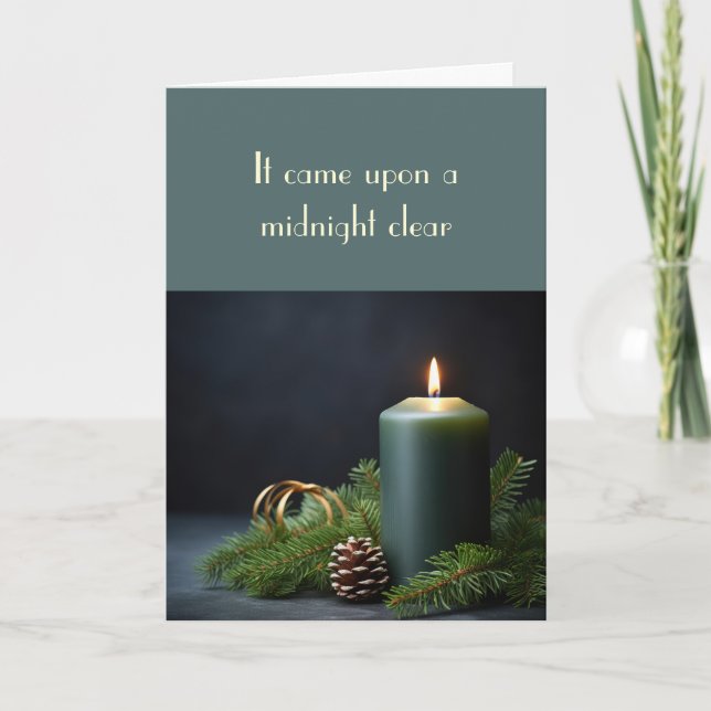 Carte Noël Il Est Venu À Minuit Clair (Devant)