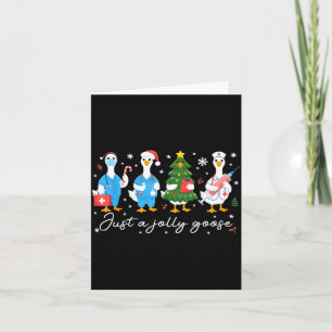 Carte Noël juste une infirmière oie joyeuse Mignonne Méd