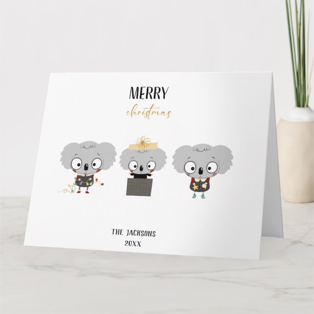 Carte Noël Koalas (Devant)