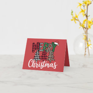 Carte Noël laid Joyeux et brillant Arbre de Noël Père No