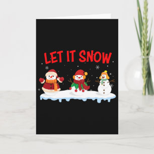 Carte Noël Laisser neiger Snowman Les Noël D'Hiver Pour