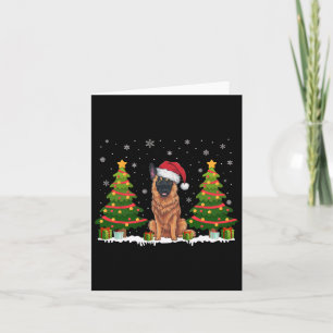 Carte Noël Lumière Chien Malinois Belge Santa Chapel Noë