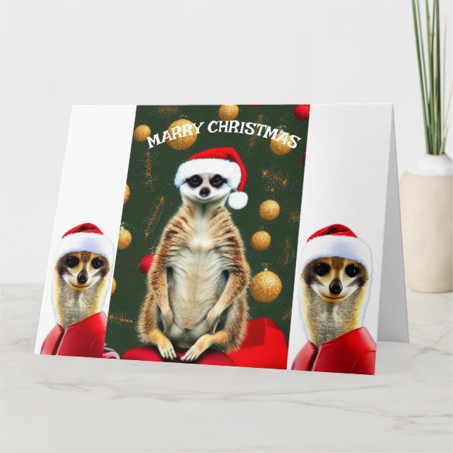Carte Noël Meerkats Père Noël (Devant)