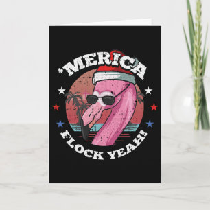 Carte Noël Mérica en juillet Flamingo cool Été Trop